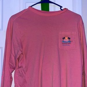 Pink New York City Vineyard Vines surfing shirt